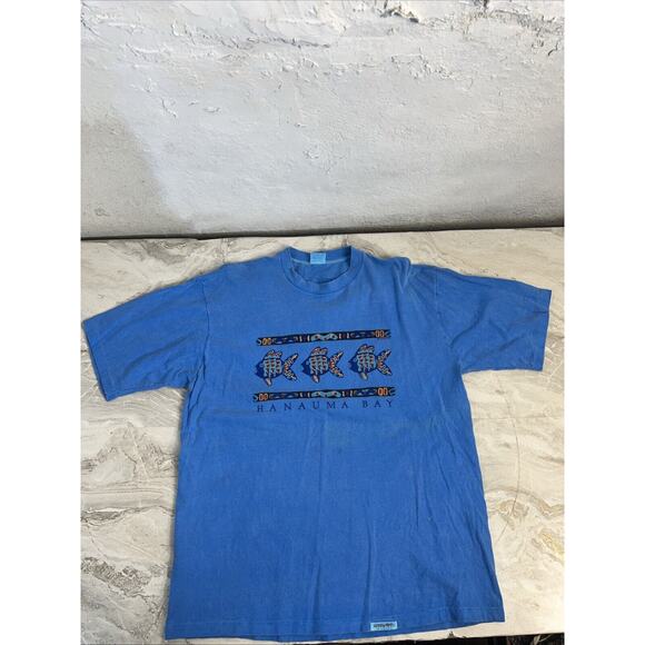 VTG Crazy Shirts Hanauma Bay Blue Short Sleeve Shirt Men's Large